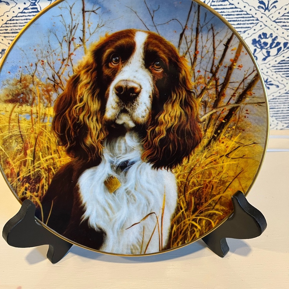 Jim Killen collectors Decorative Dog Plate with Stand